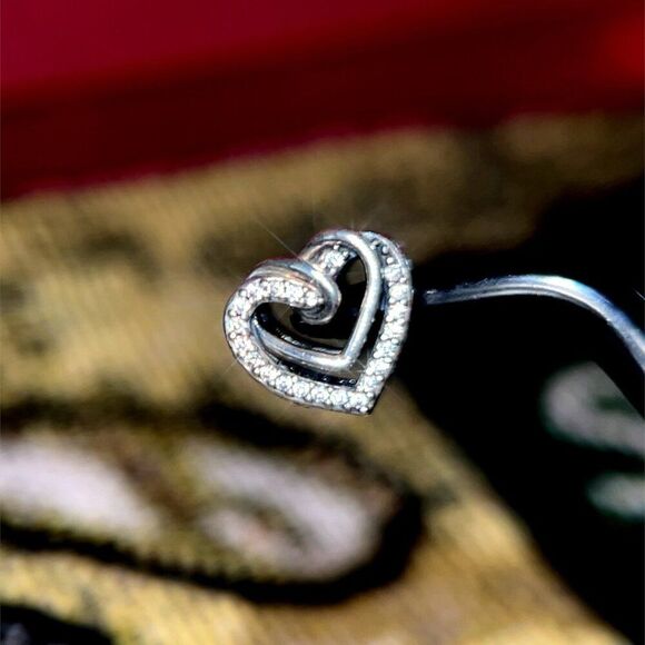 Pandora Cz Heart Link Charm - Picture 6 of 6